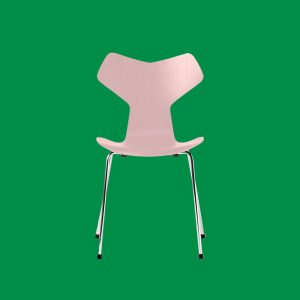 Arne-Jacobsen-Grand-Prix-stol-Fritz-Hansen-3130-pale-rose-lyserød-krom-grøn