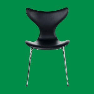 Arne-Jacobsen-Liljen-stol-Fritz-Hansen-3108-sort-krom-grøn