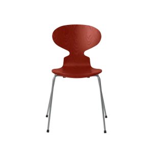 3101 Myren stol i farvet ask af Arne Jacobsen (Venetian-rød-sølvgrå)