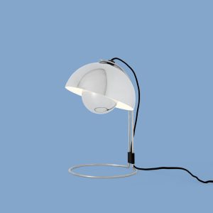 VP4-H36cm-Ø23cm-Verner-Panton-skrivebord-lampe-krom-blå